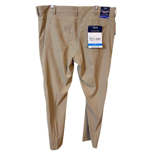 Izod Advantage Performance Tech Pants 40x30 NWT Khaki - Picture 6 of 9